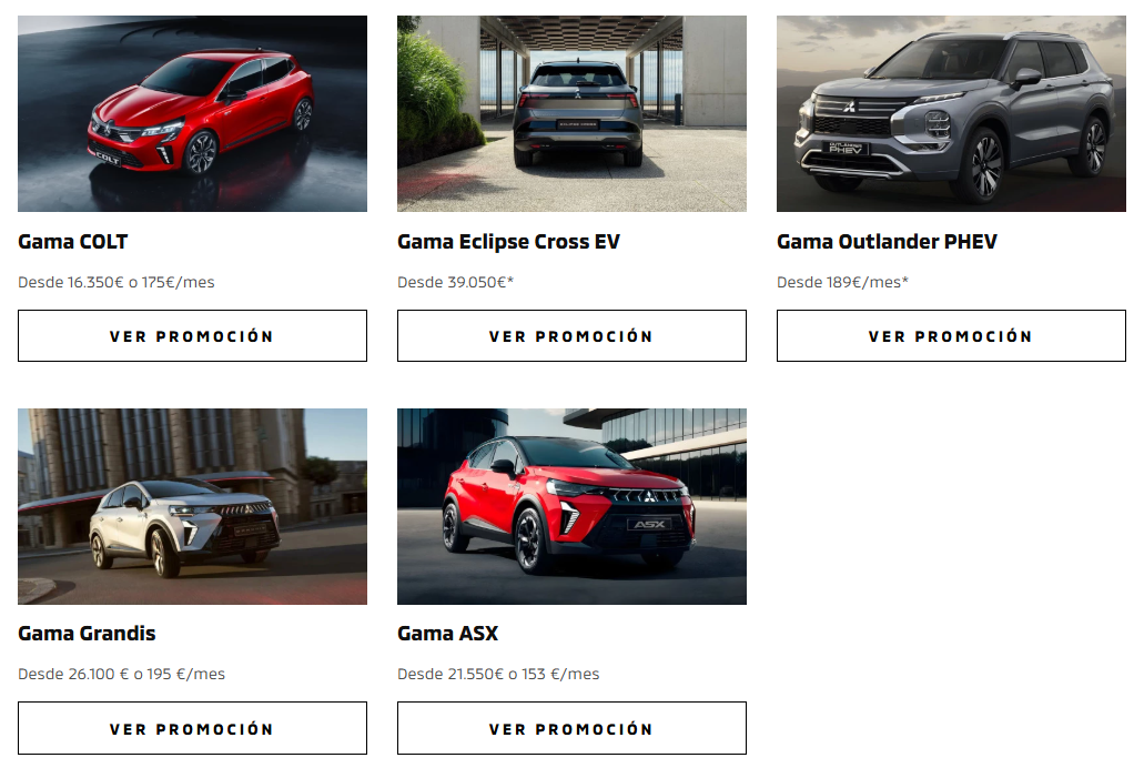 Vista previa de la página de promociones Mitsubishi Shinkansen Motor